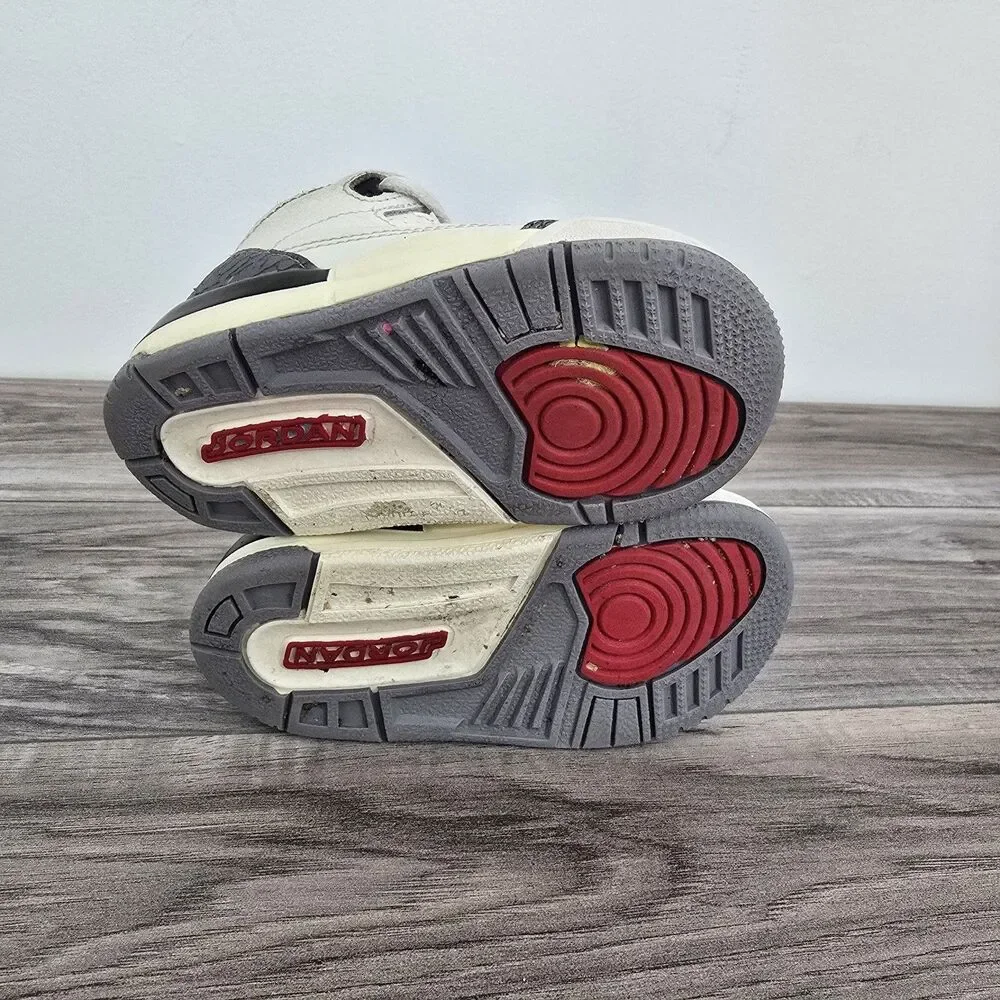 Nike Air Jordan 3 Retro Cement Grey Sneakers Toddlers Size 6C